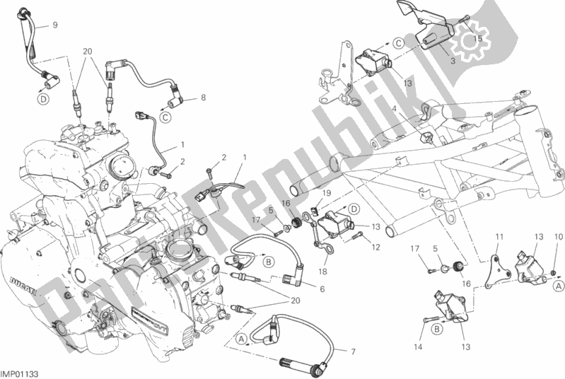 Tutte le parti per il Cablaggio (bobina) del Ducati Multistrada 1260 ABS 2020